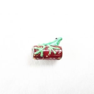 Vintage Sterling Silver Glass Tree Frog Bracelet Charm